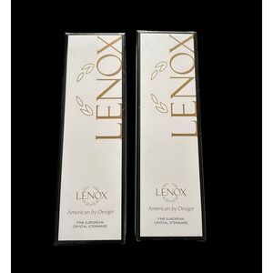 Set Of 2 New Lenox Adorn 10" Fluted Champagne Crystal Glasses Original Box‎